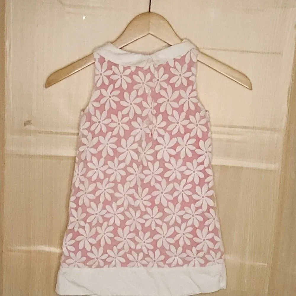 Gymboree Girls Pink White Floral Sleeveless Dress 5